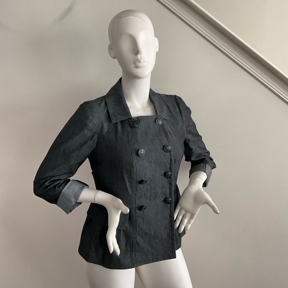 Sandro Sportswear Peplum Double Breasted Jacket Black M - Picture 11 of 11